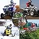 UIGJIOG Motorradhelm,Motocross Helm,Helm Kinder,Helmets Kinder-Cross-Helm, Road Helm mit Handschuhe Maske Brille, ATV Helm,Grün,M(54~55cm)