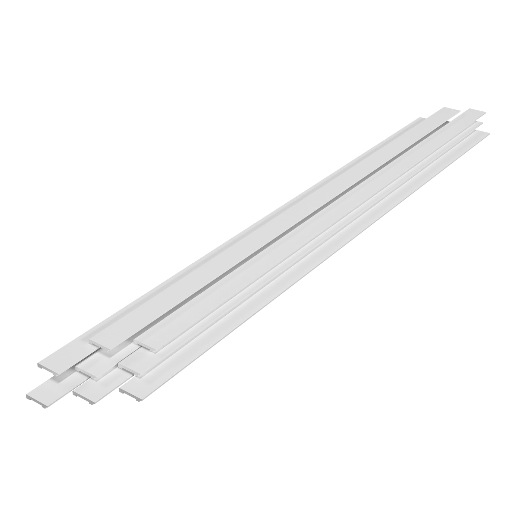 [neu.haus] Juego de 24 Rodapiés Coevorden Conjunto de 24 Zócalos Recortable a Medida Resistente al Agua Plástico (Poliestireno) Tiras de 195 cm de Largo y 7 cm de Ancho - Blanco