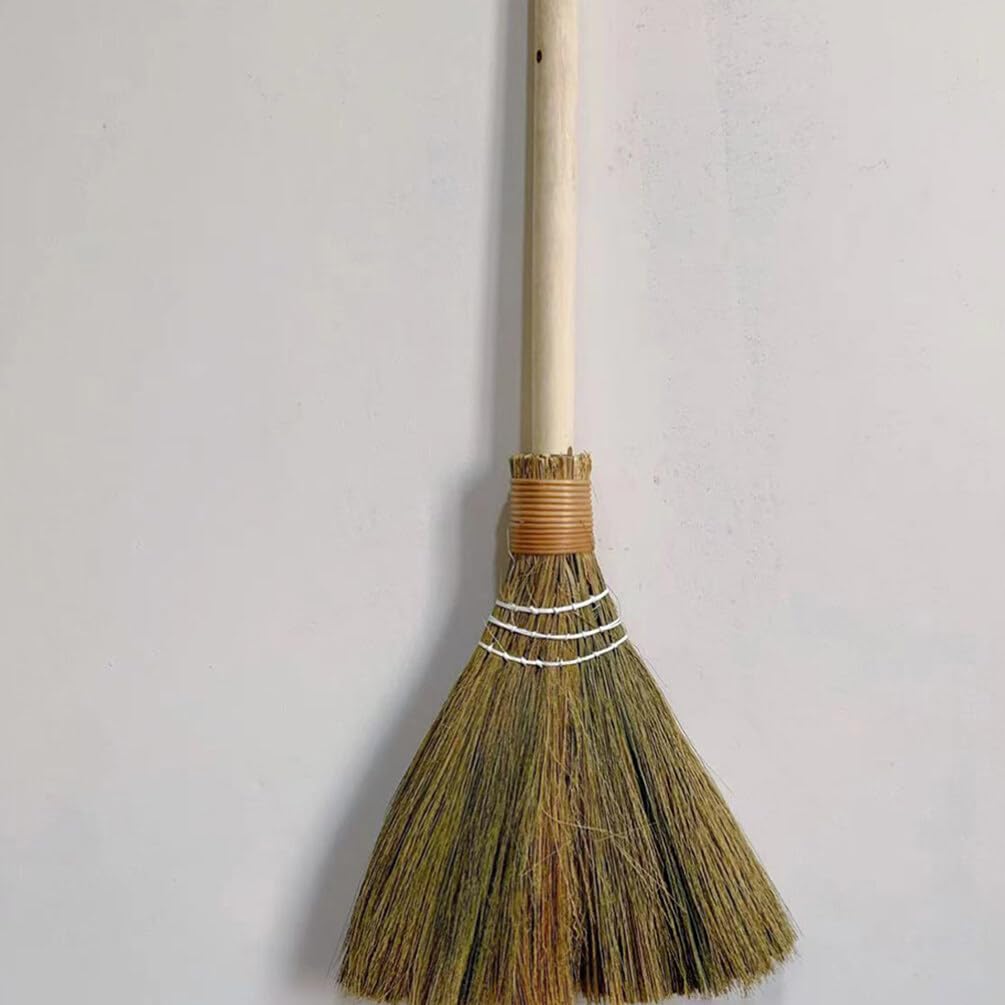 IMIKEYA 2 Stück Natürlicher Schneebesen Vietnamesischer Strohbesen Maisbesen Thailändischer Grasbesen Kein Statischer Asiatischer Staubbesen Besenstiel Handbürste Holzgriff Für