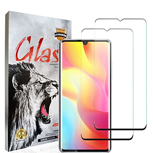 Pantalla Completa de Vidrio Templado para Xiaomi Mi Note 10 Lite, Prima de Vidrio Templado protector de Teléfono Móvil Película Blindada 9H Película Protectora para Xiaomi Mi Note 10 Lite 2 pack