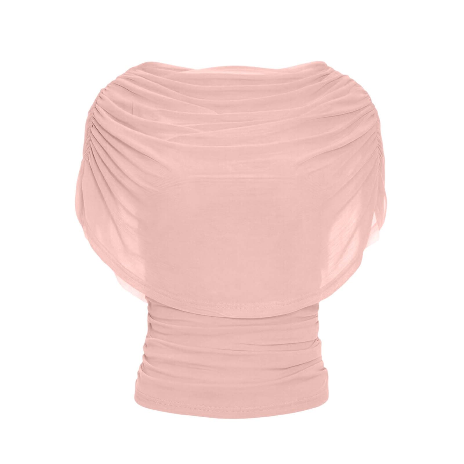 Elegante Top sin Mangas Plisado de Cuello Alto con Bufanda, Talla Grande, para un Ajuste ceñido, con Tejido Suave.