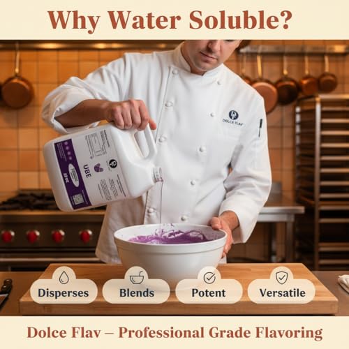 Image of Dolce Flav Ube Purple Flavoring - 32 oz. - Premium Flavoring for Ice Cream, Desserts, Boba, Beverages & Baked Goods | Ideal for Restaurants, Bakeries & Coffee Shops | Made in America