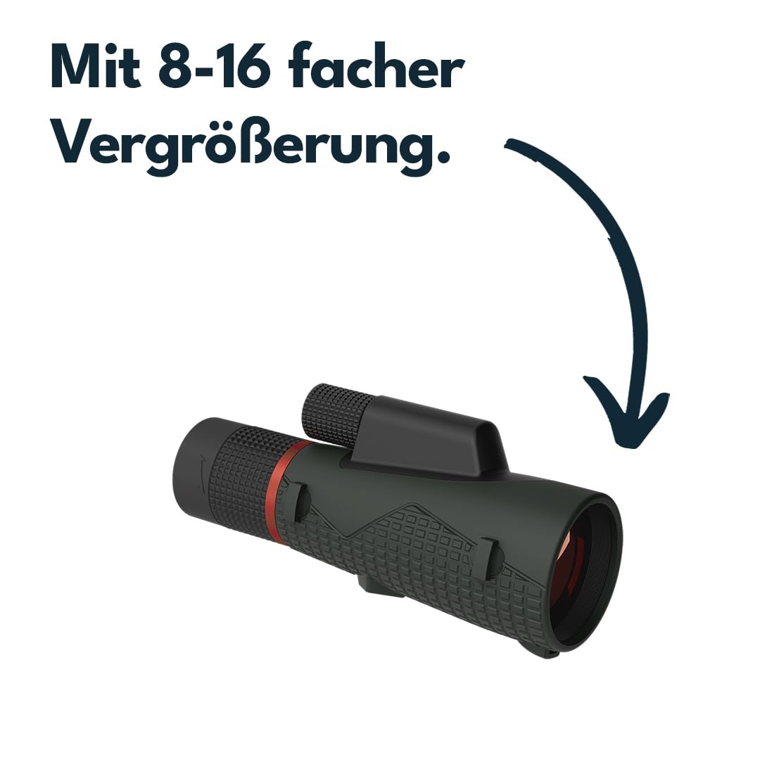 Vector Optics SCMO-04 Forester 8-16x56 ED taktisches Monokular für Sport, Freizeit, Jagd, Camping und Outdoor