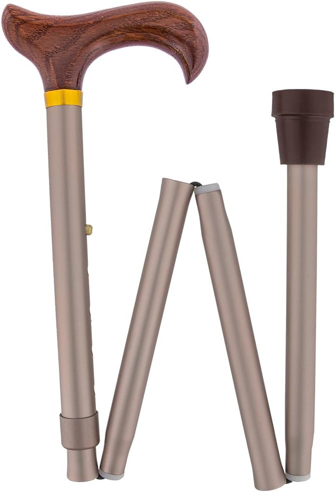 Brown Designer Folding Adjustable Derby Walking Cane