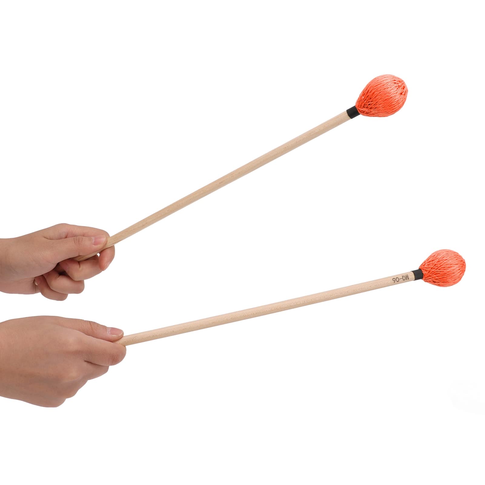 1 Paio di Bacchette per Marimba con Testa in Filato Medio Duro con Manici in Acero Bacchette per Vibrofono a Percussione Bacchette per Batteria in Filato MQ‑06(arancia)