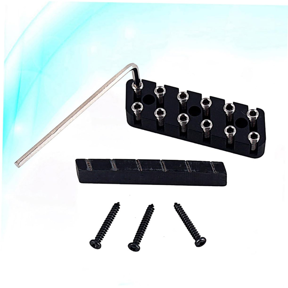 GOOHOCHY 6-string Locking Nut and Nut Stop for Headless Copper Material Ga887