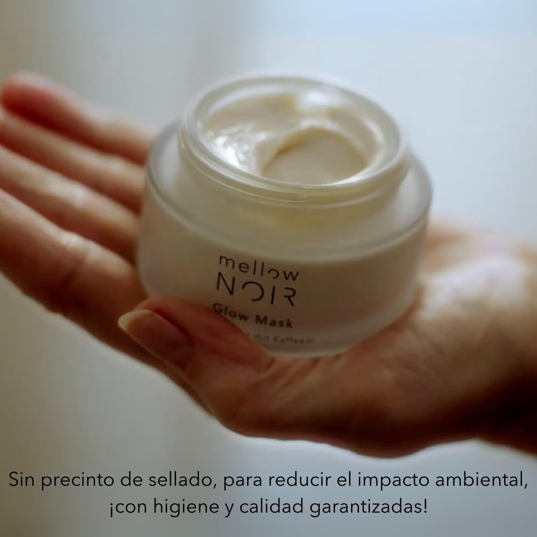 mellow NOIR Glow Mask 2x50ml | Crema de noche regeneradora | Reduce visiblemente los poros y el enrojecimiento | Para una piel más suave y uniforme | Efecto inmediato visible | Cosmética natural