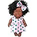 Modonghua 10inchBlack Doll African Girl Baby Doll para niños Fashion Play Doll, vinilo suave interactivo juegos para niñas cumpleaños