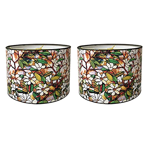 Image of Royal Designs, Inc. Trendy Decorative Handmade Drum Shade, Made in USA, 10in, HBC-8033-10-2, Magnolia - 2 Pk