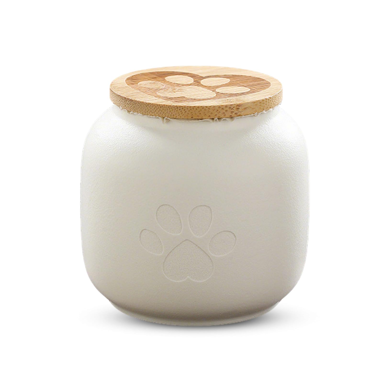 PETCUTE Urna per Cremazione per Cani e Gatti,Urna per Ceneri di Piccoli Animali Domestici,Barattolo Portatile in Ceramica Sigillata,Urne Commemorative per Cani,Bianco,500ML
