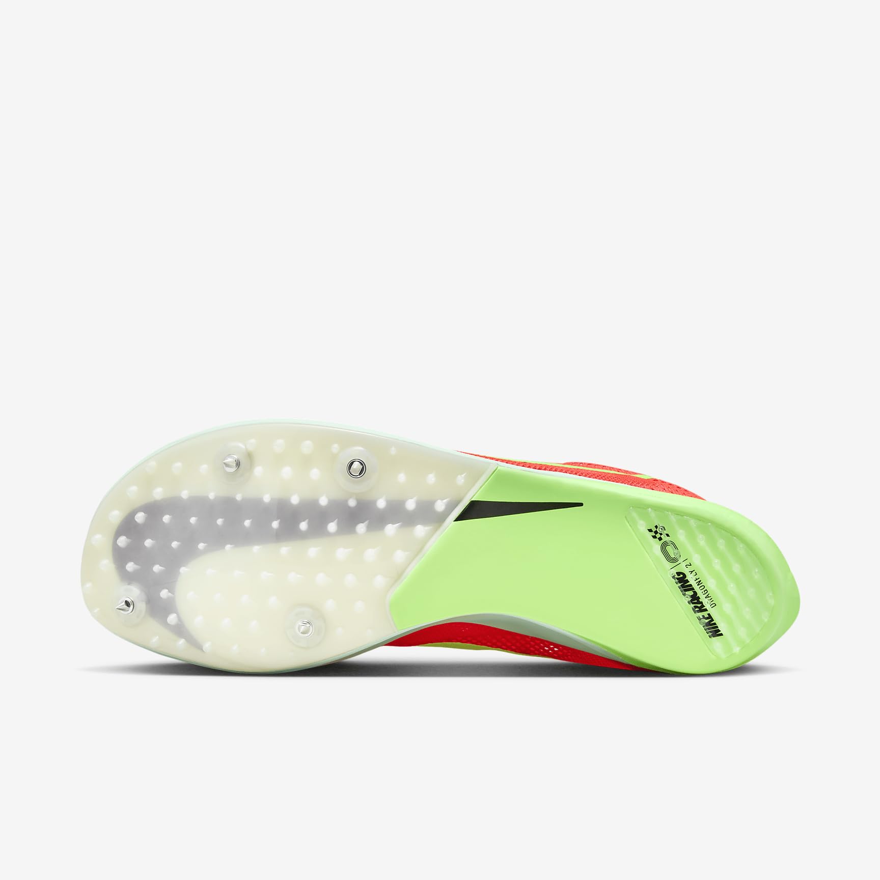 Nike Dragoy 2 Track & Field Distance Spikes (FD8413-600, Bright Crimson/Hyper Crimson/Lime Blast/Cave Purple) Size 9.5