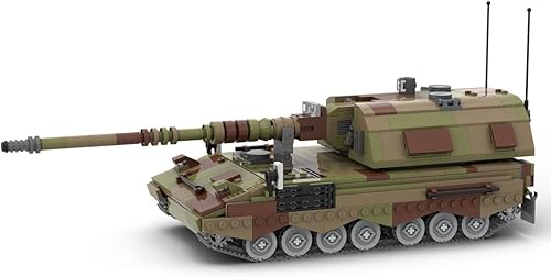 Miniatura 5 de Topoo Kit de construcción de tanques WW2 Militar War Battle Tank Sets de vehículos militares Modelo Pzh-2000 Juego de juguetes de construcción