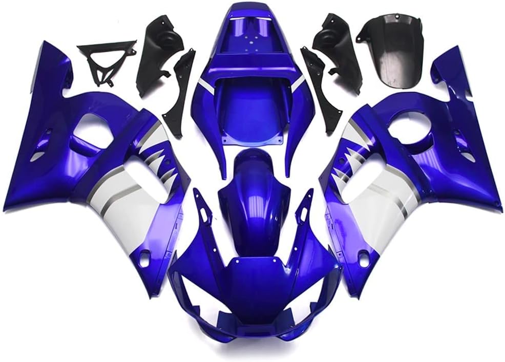 FLPRO Gloss Blue White Injection Full Fairings Fit for Yamaha YZF-R6 1998 1999 2000 2001 2002 YZF-600 R6 98-02 ABS Plastic Motorcycle Bodywork Aftermarket Bodyframe Kit