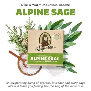 Dr squatch mens bar soap 5 pack alpine sage all natural bar soap for men 5 bars of soap smell like a warm mountain breeze  urban country home decor