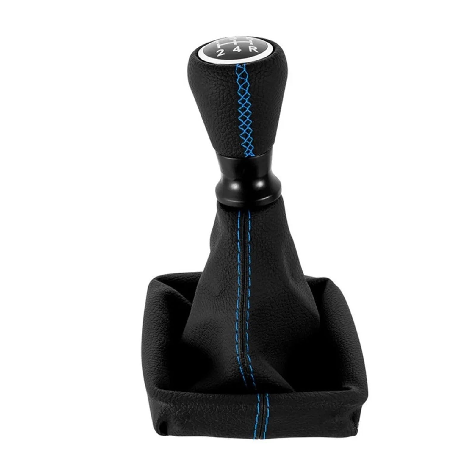 BWSDMZJQRT Car Gear Shifter Knob for Peugeot 206 406 Boot Dust Cover Gaiter Collors 5 Speed Accessory Leather ABS Car Gear Shift Knob(Blue)