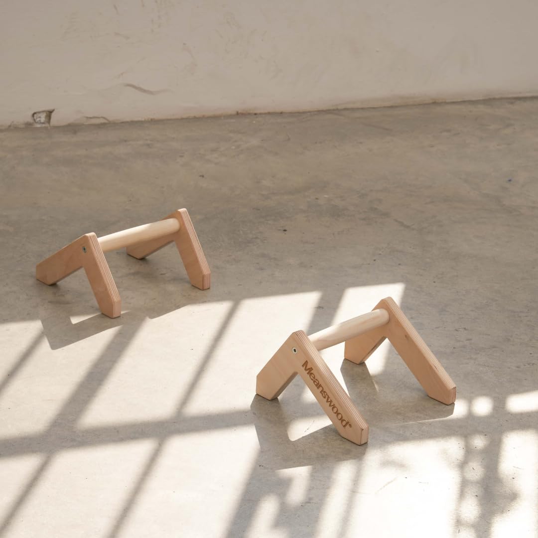 Maniglie Per Flessioni In Legno Massello - 2 Barre Push Up Per Calisthenics, Antidolore Ai Polsi