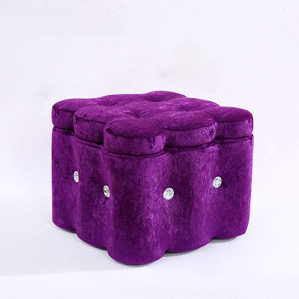 Pouf Ottoman en Bois Violet Rangement | Fini le Désordre dans le Salon !