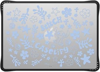 CASETiFY Impact MacBook Air 13.6" M2-M5 Case [Lilo & Stitch Colab/Cushioned Impact Corners/Scratch-Resistant/Anti-Slip Grip] - Stitch - Clear Black