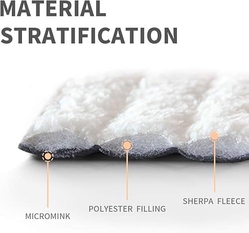 Miniatura 4 de Bourina - Juego de funda de edredón de terciopelo de Sherpa (3 piezas, tamaño grande, doble cara)