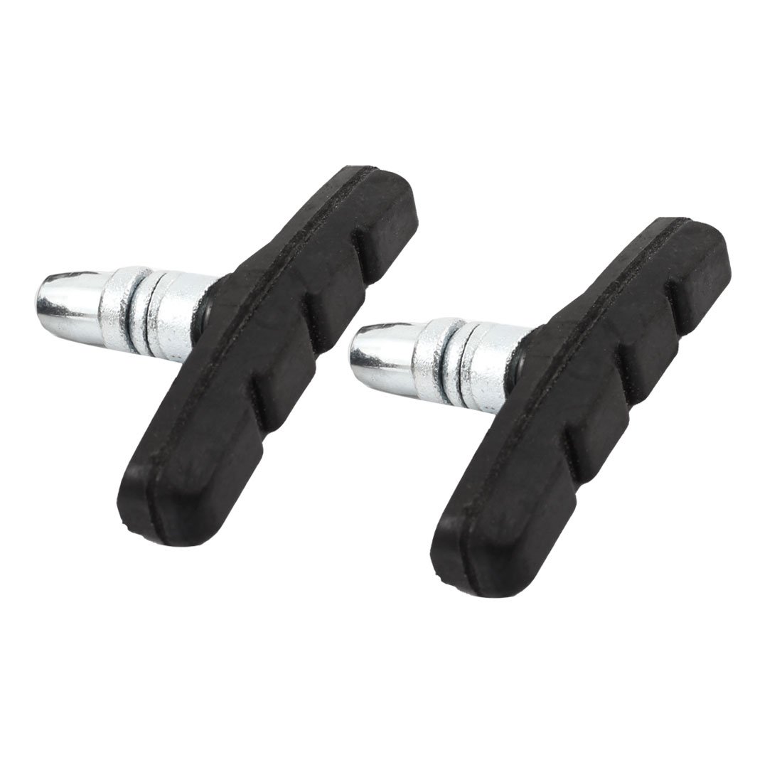 4 Bremsbeläge Für Fahrrad/Mountainbike – Schwarzes Gummi, Silberne Halterung, 7x1,5x1 Cm