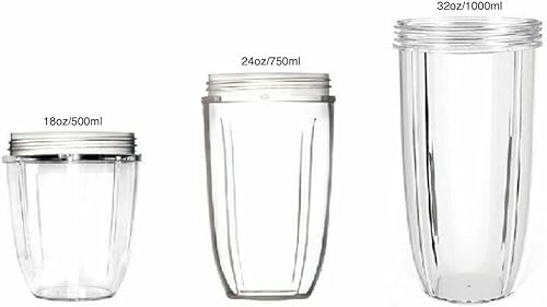 Miniatura 3 de BuyParts - Vasos exprimidores para piezas de repuesto NutriBullet de 600 W, 900 W, 18 onzas, 24 onzas, 32 onzas, licuadora, mezclador de exprimidor
