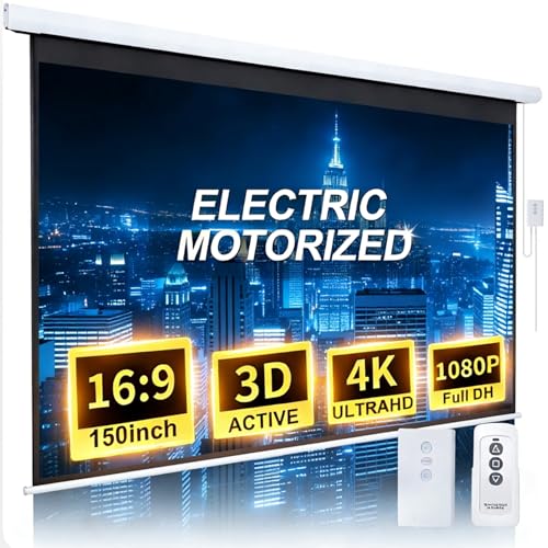 Motorized Projector Screen Pull Down 150 Inch Automatic Projector Screen