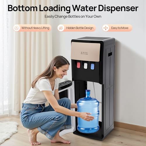 Image of Bottom Loading Water Cooler Dispenser for 3 Temperature Settings,Hot & Cold Standing Water Dispenser with Multiple Safety Features,Water Cooler for Home,Office,Apartment