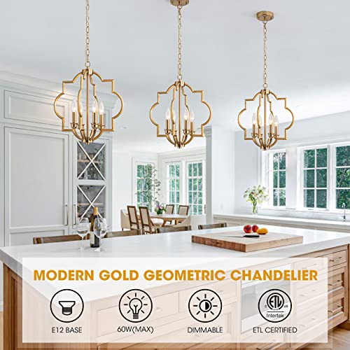 Acaner 15.6"Gold Farmhouse Chandelier Dining Room Light Fixtures Over Table thumb #1