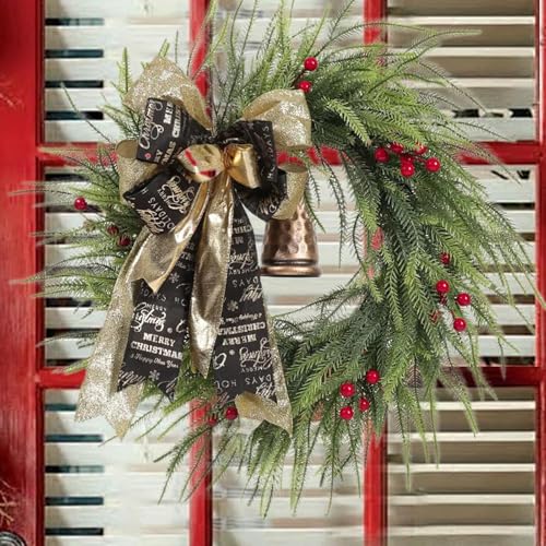 Couronnes vintage pour porte d'entrée et décorations bohèmes de Noël pour mur