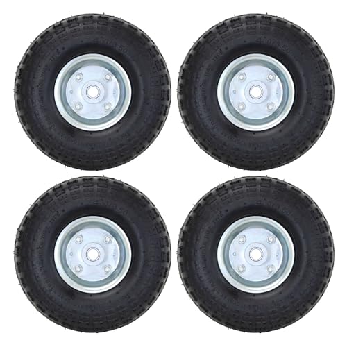 Oypla 4x 10 Pneumatic Sack Truck Trolley Wheel Barrow Replacement Tyre