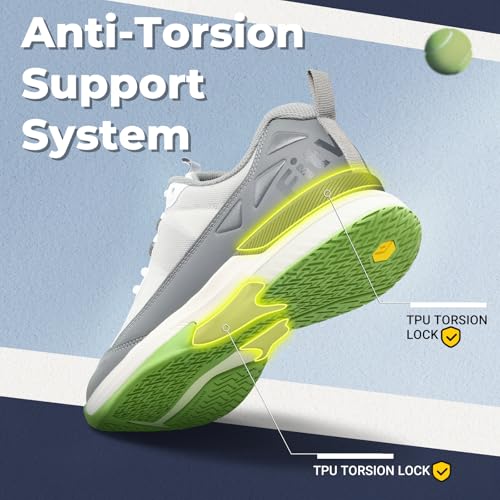 FitVille Wide Tennis Shoes for Men Pickleball Shoes Lightweight Breathable All Court Athletic Shoes with Arch Support & Wide Toe Box3