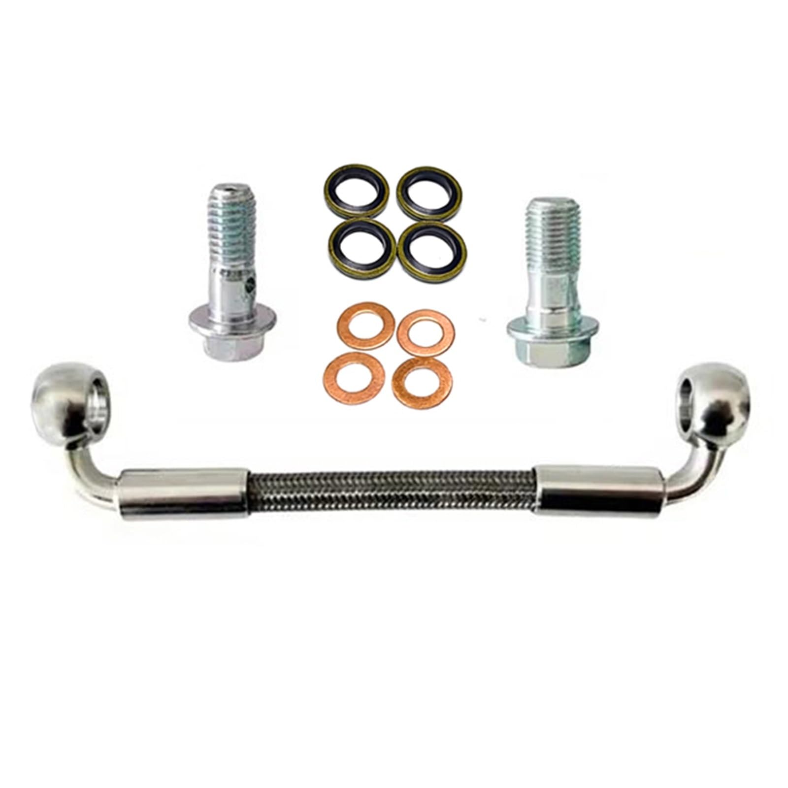Motorbike Brake Line 10cm-500cm M8 M10 Motorcycle Hydraulic Brake Clutch Oil Hose Line Pipe 90°-90° Accessories(130cm)