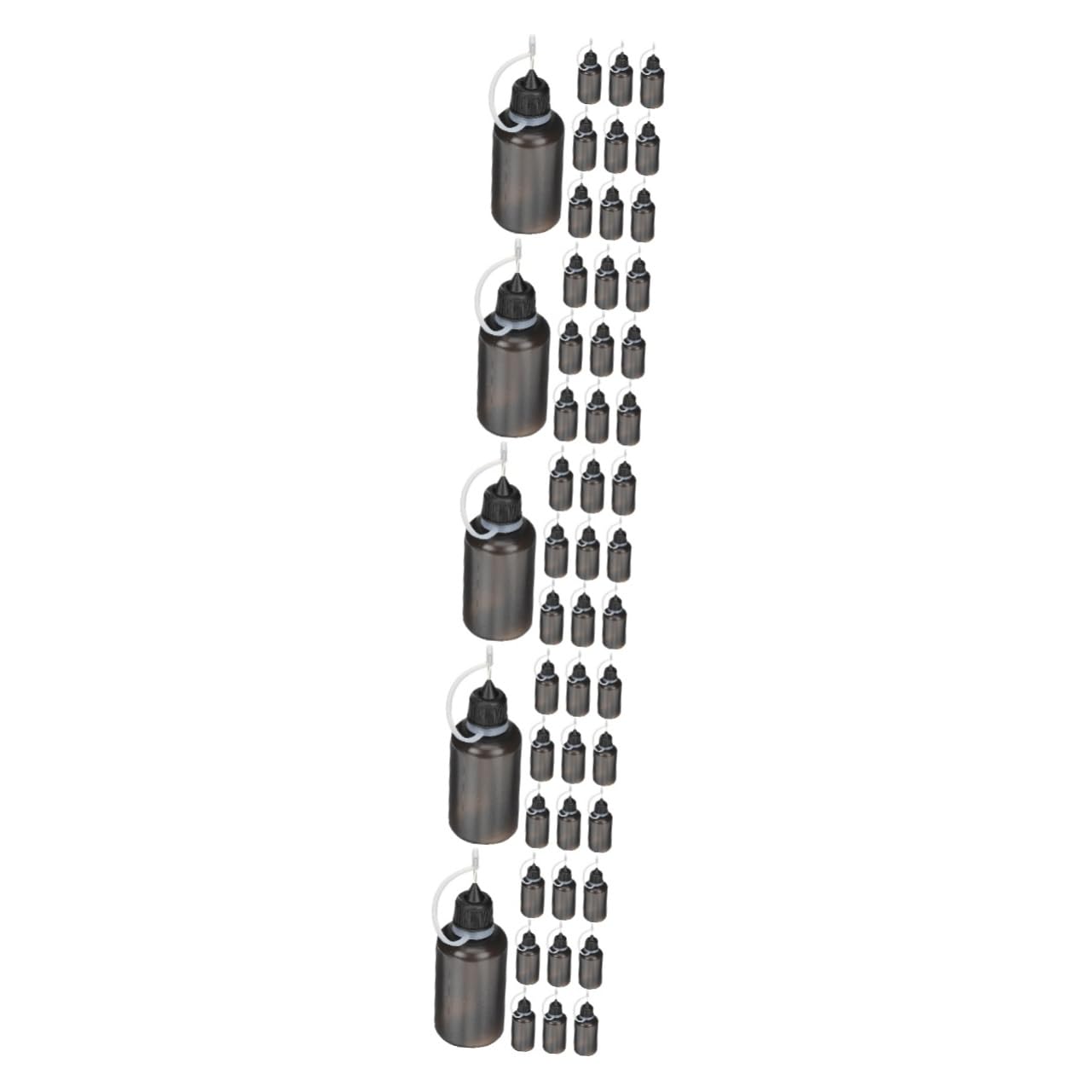 BESTYASH 5 Sätze Ölflasche Nadel Düse Klebstoff-tropfflaschen Quetschen Wasserflasche Flasche Zum Auftragen Von Klebstoff Kleine Plastikflaschen Für Flüssigkeiten Sport Schwarz 10 Stück * 5