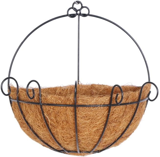 Tudegy Wall Hanging Basket, Coconut Palm Flower Basket, Outdoor Indoor Plant Pot,Wall Mount Window Hang Flower Pot for Balcony Railing Shelf Fence Porch Garden Decor (1PCS)