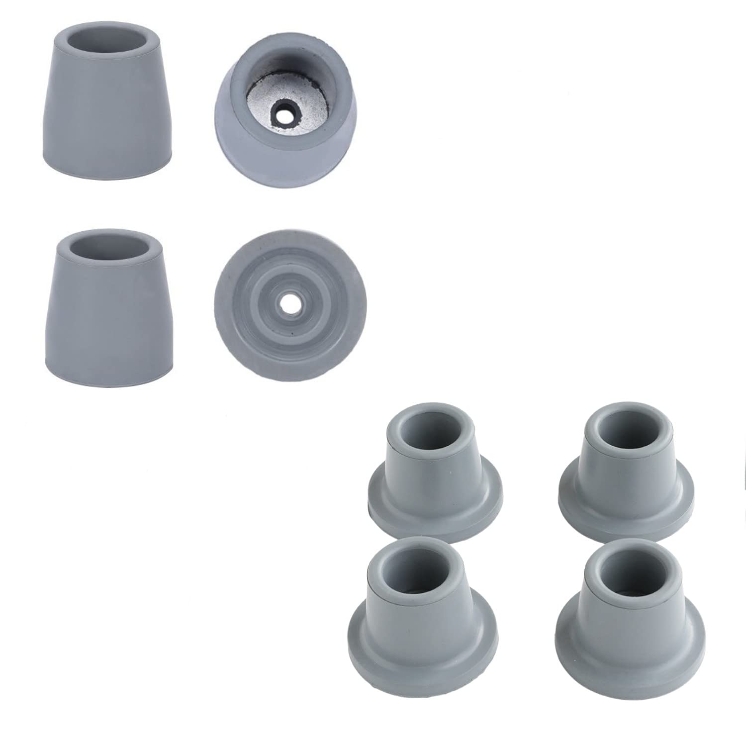 8 Pack Cane Tips 1 Inch Heavy Duty Rubber Tips for Walkers, Commodes, Shower Chair, Bath Seat, Shower Stools, Walking Canes and Crutches