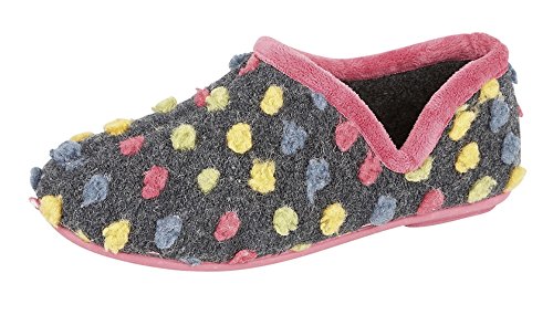 Sleepers Jade Dotted Full Slippers (7 UK, Fuchsia/Multi)