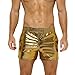 Men's Boxer Shorts Low Rise Casual Sequin Bulge Pouch Sexy Moisture-Wicking Fashion Breathable Soft Boxers Underpants Gold