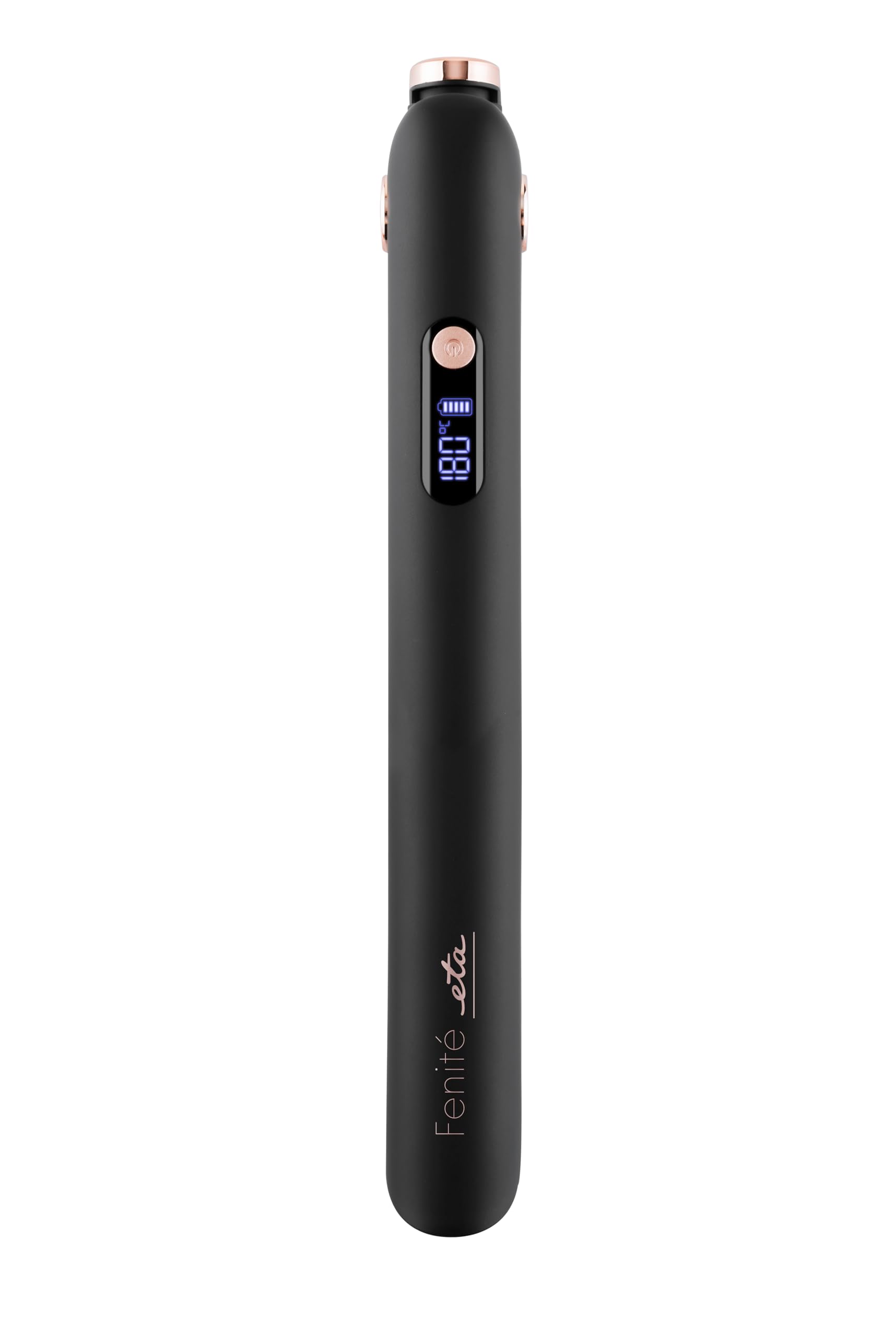 ETA Glätteisen Fenite Black I kabelloser Betrieb I 3 Temperaturstufen: 150/165/180 °C I Hochwertiger 3,7V Li-Ion-Akku I Reiseetui I USB-Ladekabel