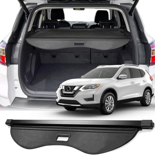 Image of Cargo Cover for 2014-2020 Nissan Rogue Accessories S SV SL Platinum,Carbon Fiber Texture Retractable Trunk Cover Privacy Security Screen Luggage Shield Shade(Not for Sport /Select)