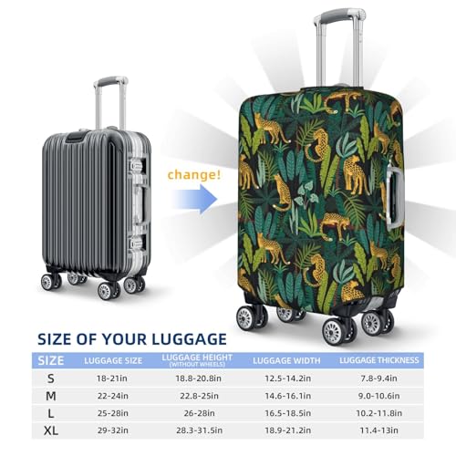 Travel Luggage Cover Protector - Jungle Leopard Yellow Anti-Scratch Suitcase Covers Fits 18-32 Inch Luggage2