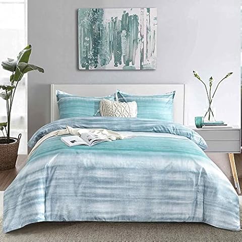 ETDIFFE Teal Duvet Cover Set Cover
