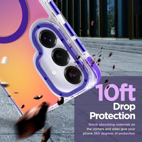 Image of Magnetic Case for Samsung Galaxy S26 Plus [Compatible with Magsafe] [Cute Fashion Fluorescent Design] [1 Screen Protector] Slim Translucent Matte Case for Galaxy S26 Plus 6.7 inch, Purple