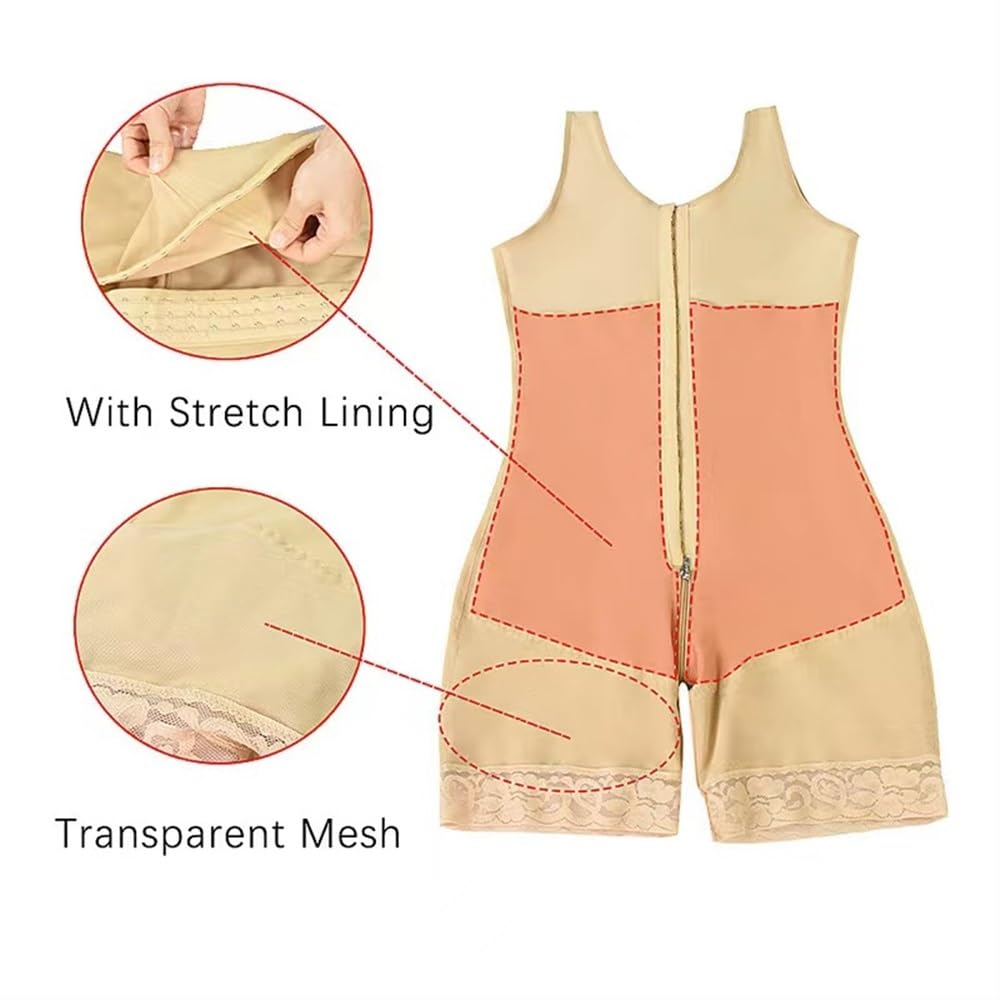 Pas Poporodowy Bielizna Modelująca Dla Kobiet Pooperacyjne Skompresowane Body Fajas Gorset Wyszczuplający Urządzenie Do Modelowania Całego Ciała Shapewear(Khaki,S)