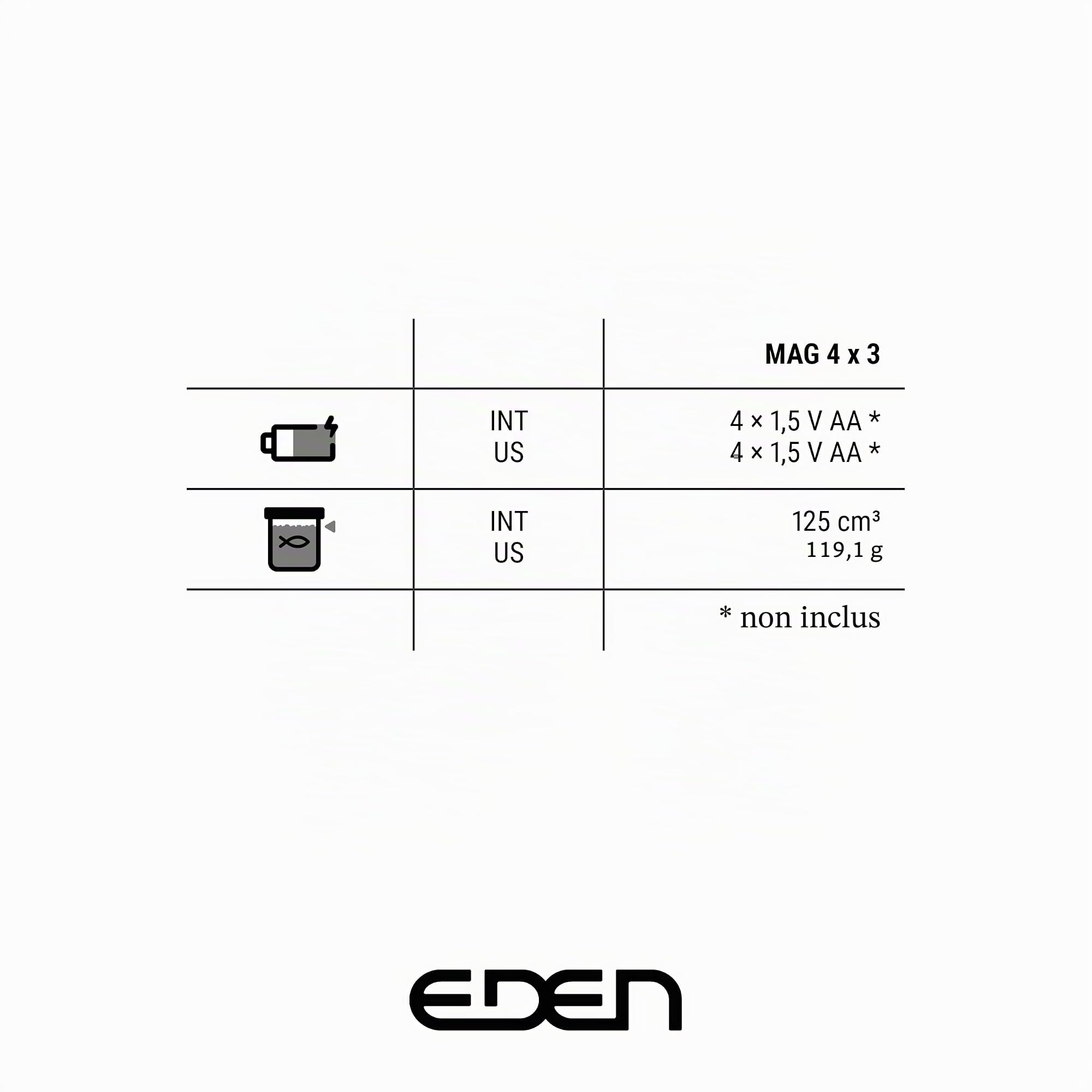 EDEN MAG 4 x 3 Distributeur Automatique de Nourriture pour Poissons