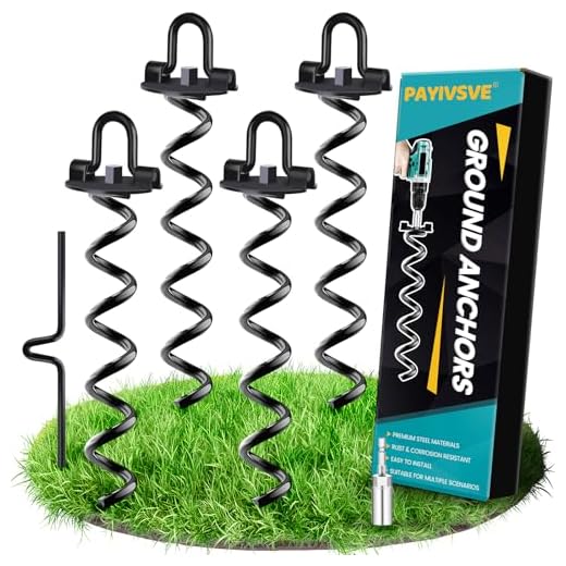 23+ Creative Dog Yard Fence Ideas for Your Furry Friend 5 Ground Anchors Heavy Duty Spiral Screw in Trampoline Stakes, Swing Set Anchors Earth Anchor for Trampoline, Tents, Canopies, Swing Sets, Dog tie Out(4 Pack)