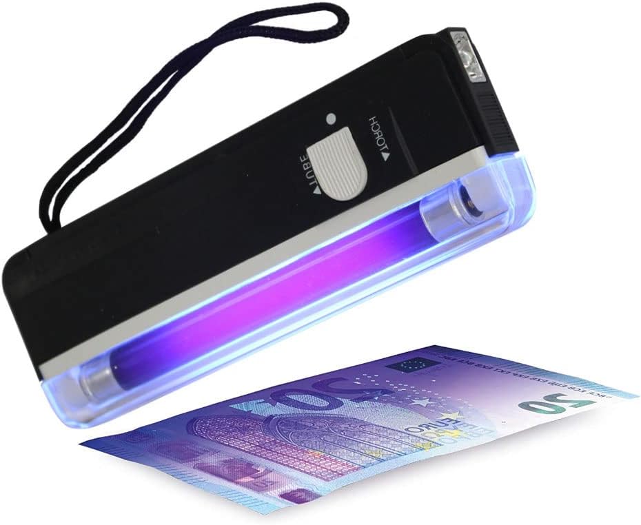 Portable Money Bill Counterfeit Detector DL-01 Battery Powered Ultraviolet Light Bill Checker Tester Handheld Money Detector
