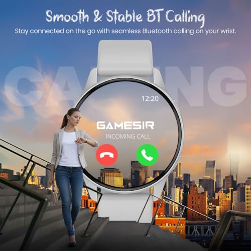 Image of GameSir Active 2 Smartwatch for Men & Women with 1.39 inch HD Round Display, Bluetooth Calling, Heart Rate & SPO₂ Monitor, 100+ Sports Modes, IP67, Long Battery Life for Android & iOS (Grey)