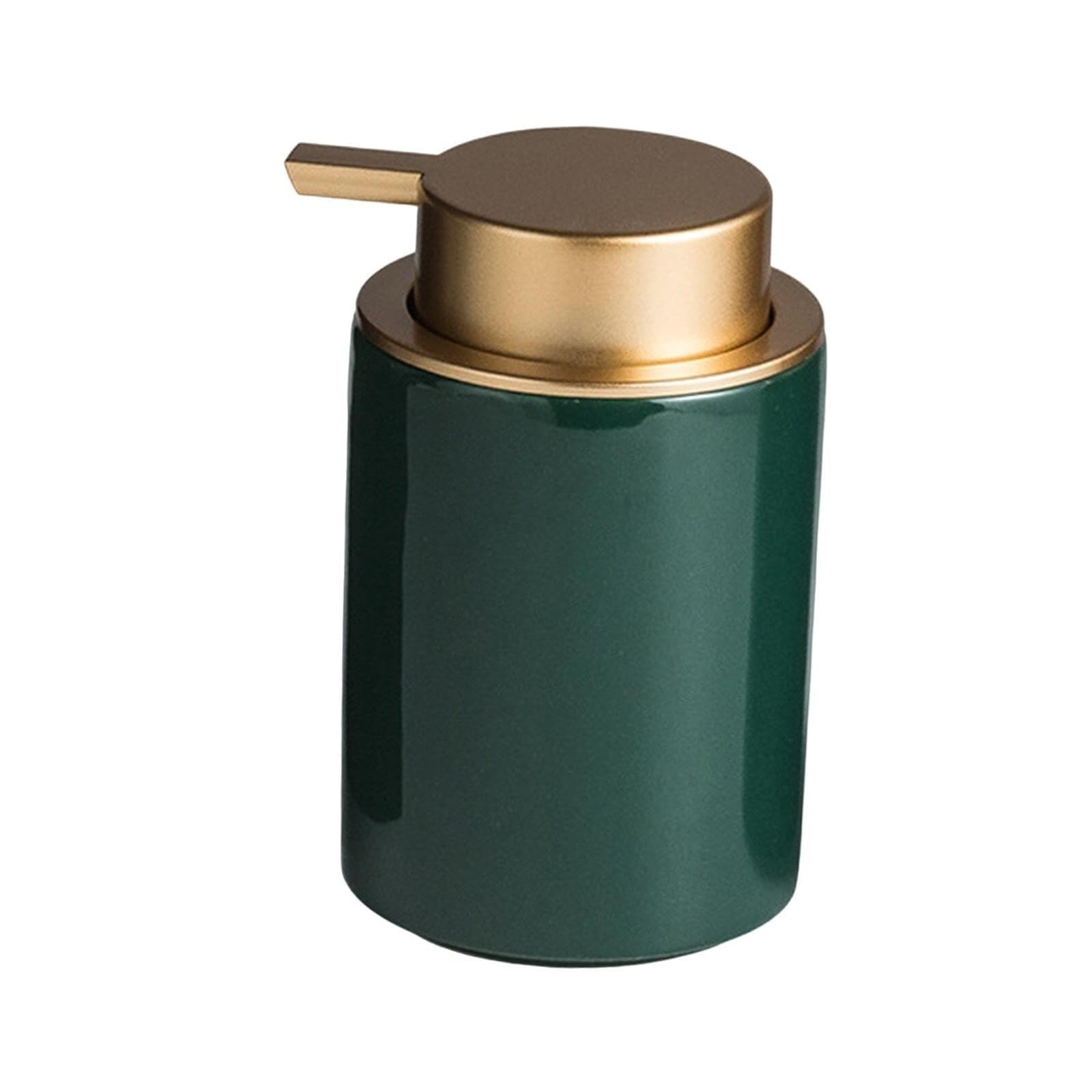 Hand Ceramic Soap Dispenser Pump Bottle Empty Dish for Bathroom(Green)