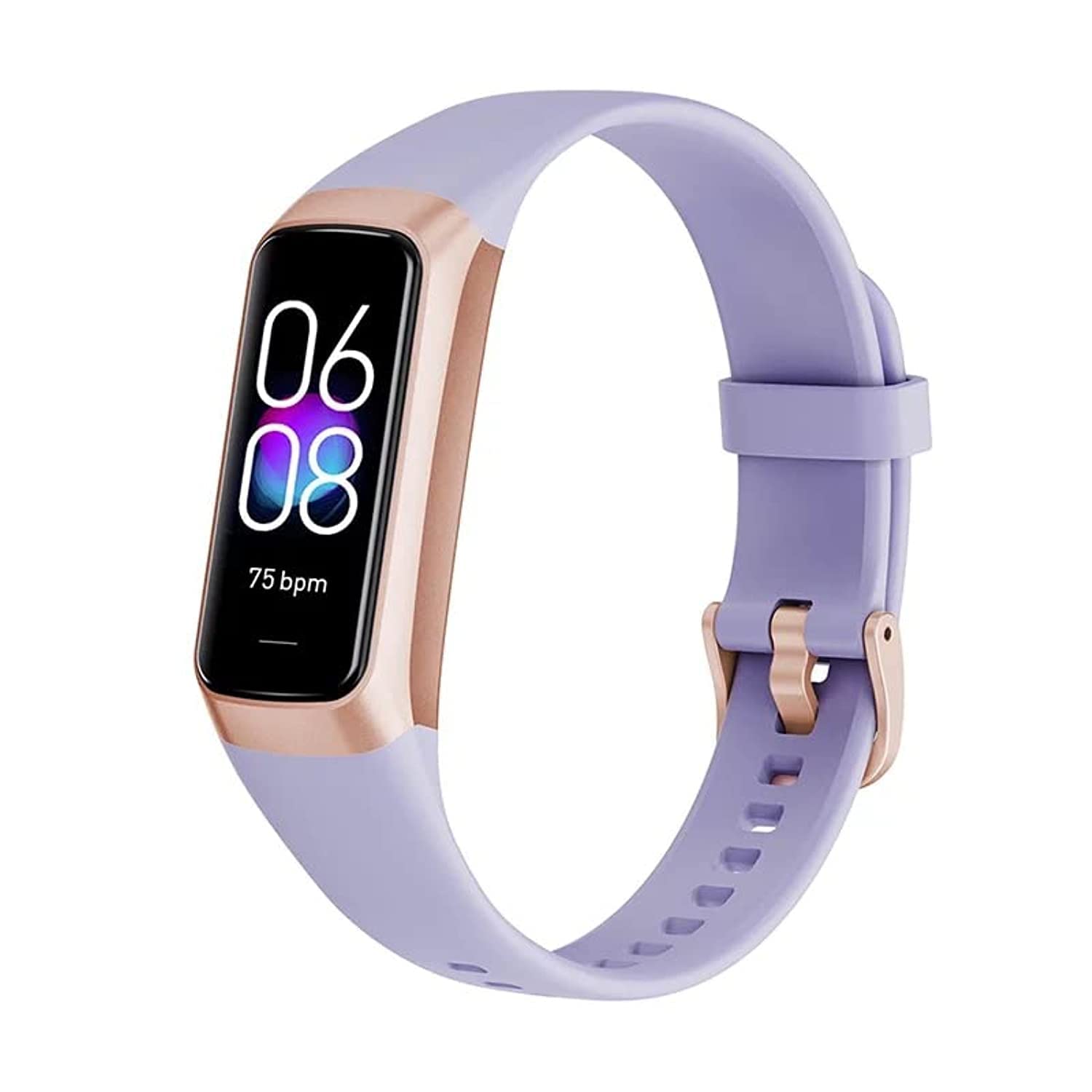 Stylish Smart Watch Band for Girls Boys Kids Teens Men Women with Blood Pressure Monitor Fitness Tracker Call and Message Notification (Light Purple), Bluetooth, USB