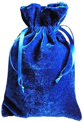 Paper Mart Tarot/Rune Dice Gift Bag Royal Blue Velvet Drawstring Bag 6x9